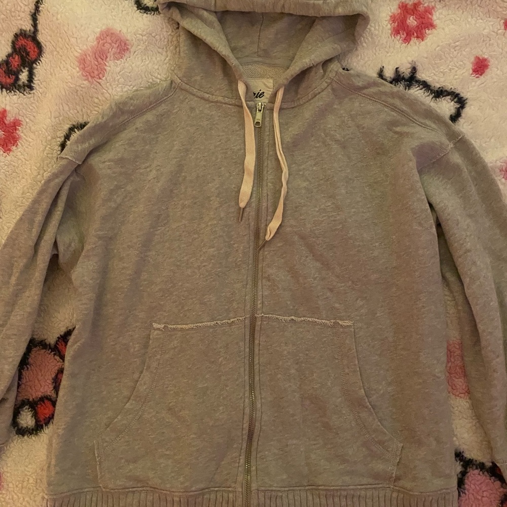 Aerie Gray Zip-Up Hoodie